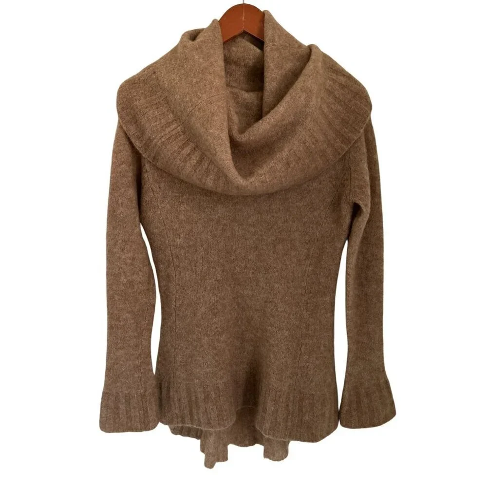 New York LOOK Mohair Wool Sweater Turtleneck Beige Size 2